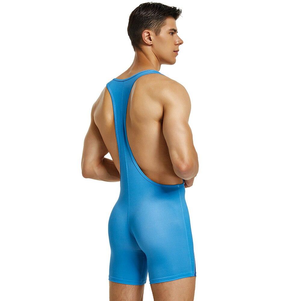 Pánský přiléhavý top Zápasnický oblek Fitness Plavání Gym Šortky Body Lingerie