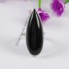 Teardrop Black Onyx Ring, 925 Sterling Silver, Long Handmade Ring