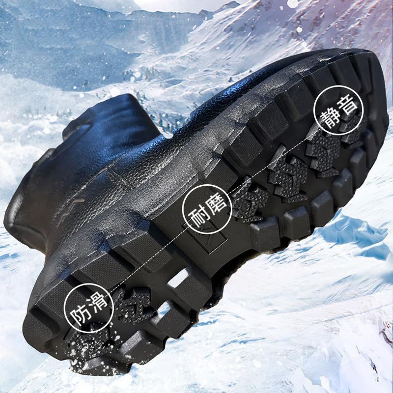 Genuine Leather Men'S Boots Warm Plush Wool Snow Boots Waterproof Mid Calf Boots Men Outdoor Western Boots Men Cotton Shoes 2024