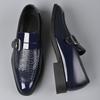 Fashion New Patent Leather Large Size Business Men's Dress Shoes Designer Soft Sole Spring Autumn Buckle Designer Men Derby Shoes