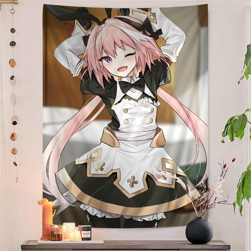 Fate Apocrypha Astolfo Anime Tapestry Hippie Flower Wall Carpets Dorm Decor Cheap Hippie Wall Hanging