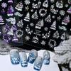 1Pcs Christmas Embossed Nails Art Stickers Dreamy Castle Christmas Tree Snowflake Self-Adhesive Manicure Decals Nail Decoration