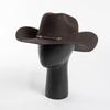 100% Wool Western Cowboy Hats for Unisex Vintage Big-edge Lady Cowgirl Jazz Hat Men's Gentleman Cloche Church Caps
