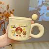 Souvenir Girls Cute Ceramic Mug with Lid Water Cup Practical Cup Kindergarten Student Gift Small Gift
