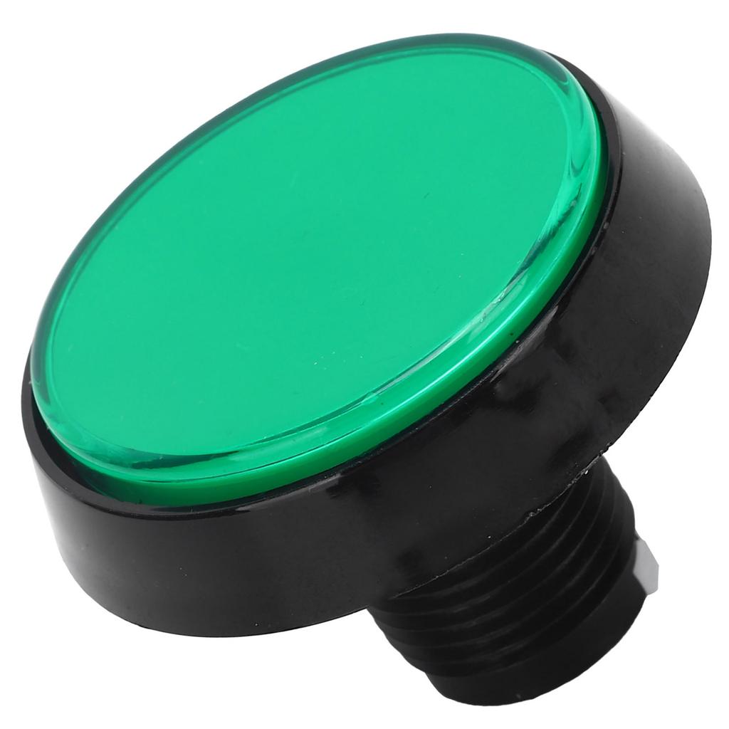 Botão redondo grande plano de 60 mm com luz LED 3?Interruptor de pedal para console de jogos Crane MachineGreen