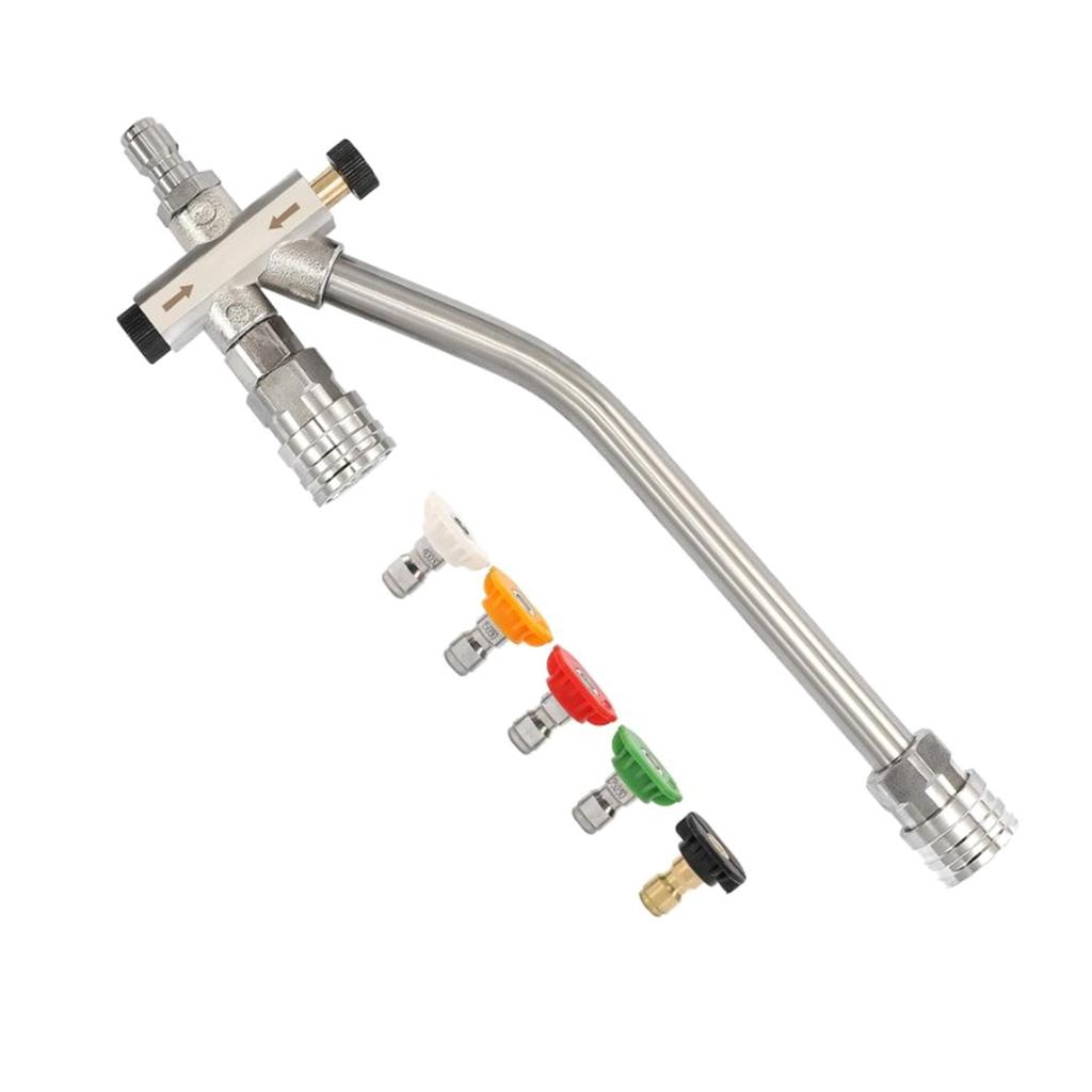 High Pressure Washer Gun 6000PSI Power Washer Short Gun with 1/4 Inch Quick Connector, 5 Nozzle Tips