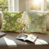 Aesthetic Small Daisy Print Cushion Cover Pillowcase Antidustmite Invisible Zipper Short Plush Sofa Cushion