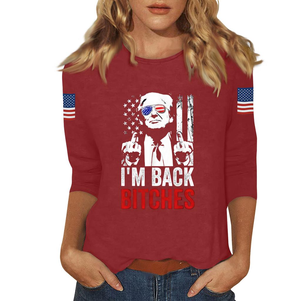 Women's Casual Fashionable Sexy Comfortable Neck Three-Quarter Sleeve Top