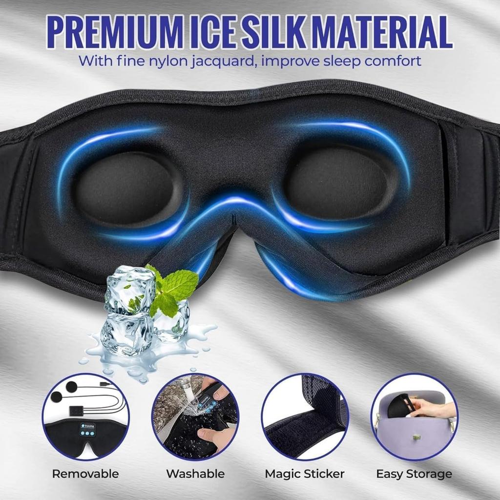 eye mask with earphones and headphones for a restful 3D design with music Perfect for and Soft memory foam for a comfortable No pressure perfect for