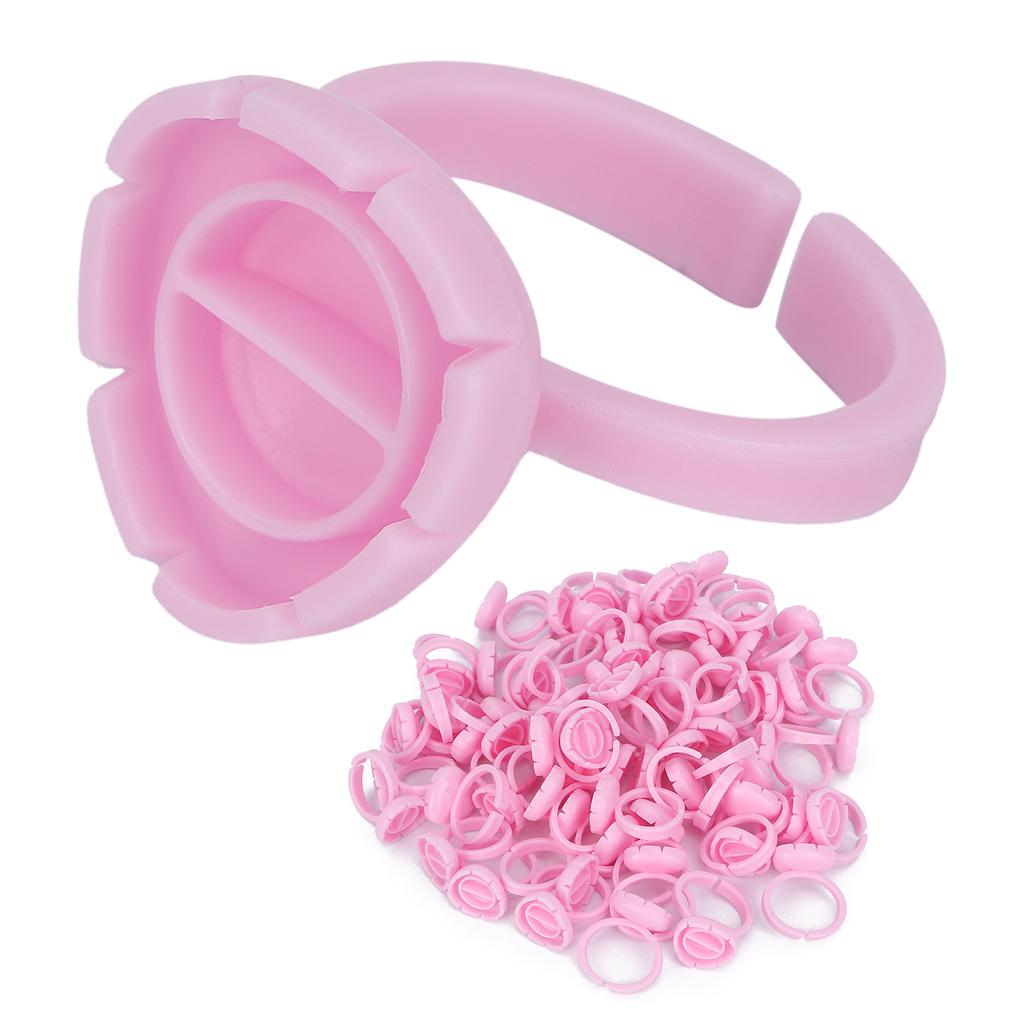100pcs Lash Glue Holder Ring Cup Eyelash Extensions Quick Blossom Cup Lash Organizer Tool