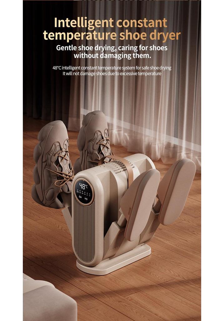Smart Portable Foldable Shoe Dryer with Constant Temperature and Dehumidifying Blue Light