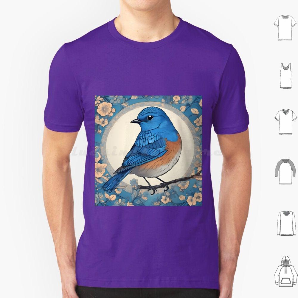 Bluebird Colour 03 T Shirt Big Size 100 Cotton Bluebird Bluebird Art Bluebird Watercolour Bluebird Design Bluebird Feathers