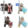 MOC Medieval Building Blocks Castle Knights Army Soldiers Warrior Accessories Warhorse Helmets Shields Armor Toy Gifts S036 DIY