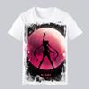 Japanese Girl Warrior Short Sleeved Tshirt for Womens Summer Water Ice Moon Rabbit Anime Peripheral Casual Half Sleeved