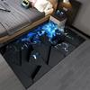 "Modern Abstract Rug With Blue Flame Effect On Black Hexagonal Design" Suitable for Use As an Anti-slip for Living Room Bedroom Sofas