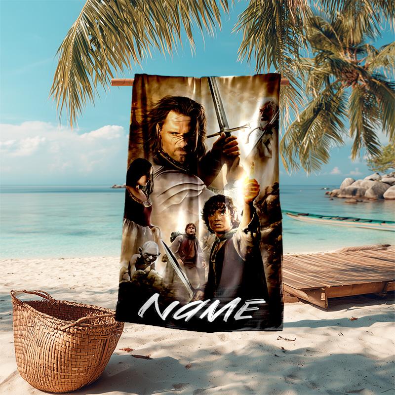 Personalized customized proof beach towel with The Fellowship of the Ring pattern - soft, absorbent,quick-drying,perfect swimming,camping&bathing