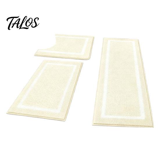 Set da 3pz Tappetini da Bagno, Tappeti da Bagno Altamente Assorbenti Antiscivolo, Tappetini Morbidi Lavabili per Lavandino del Bagno, WC, Vasca da Bagno