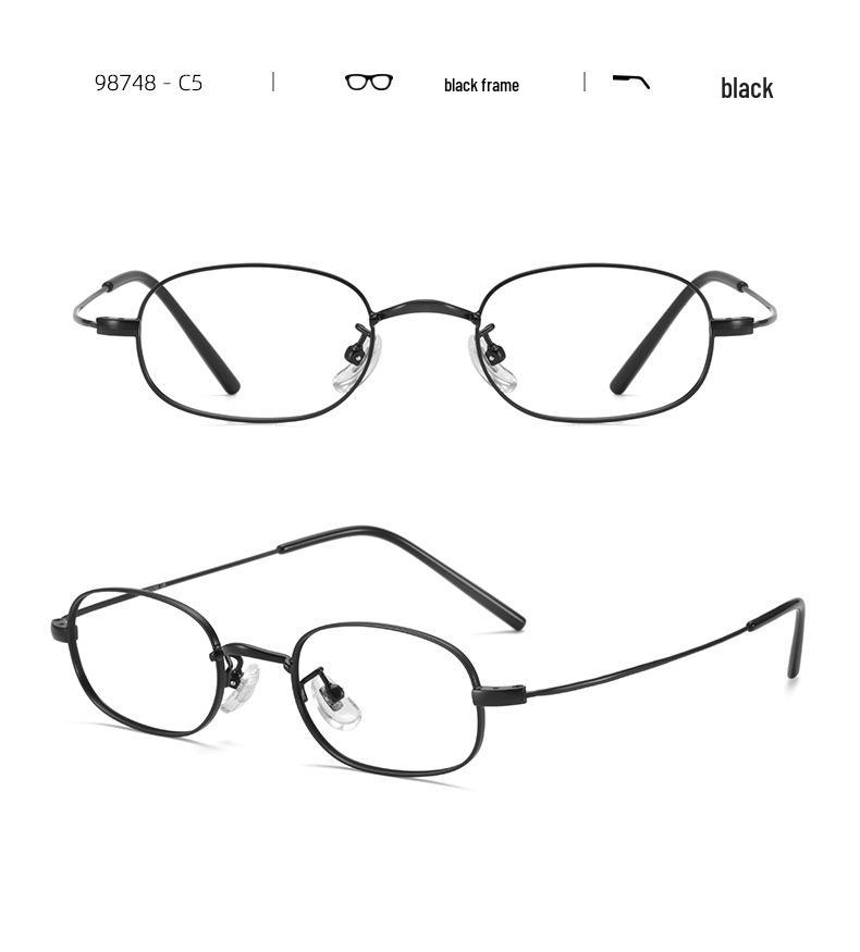 Women's Ultralight Small Oval Titanium Eyeglass Frames for High Prescription