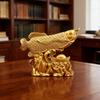 Elegant Arowana Fish Sculpture with Fengshui Symbolism Alloy Animal Figurine Ornament for Office Living Room Decoration