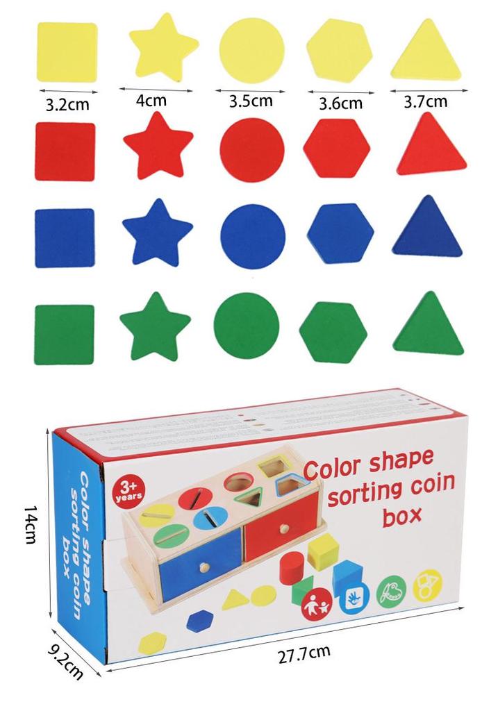 Montessori Early Education Shape & Color Sorting Building Blocks for Children