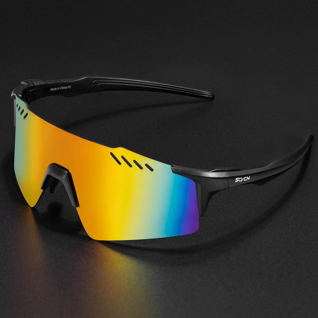 SCVCN Fashion Sunglasses Rimless Cycling Glasss Outdoor Sports Running Drving for Men Fishing Goggles Mtb Bicycle Eyewear 1 Lens