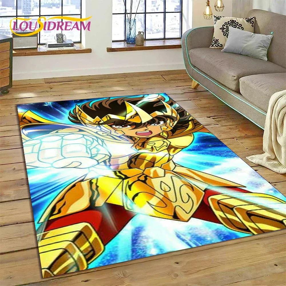 Cartoon Saint Seiya 3D Retro Anime Carpet Rug for Bedroom Living Room Home Sofa Decoration,Children Game Large Decor Floor Mat