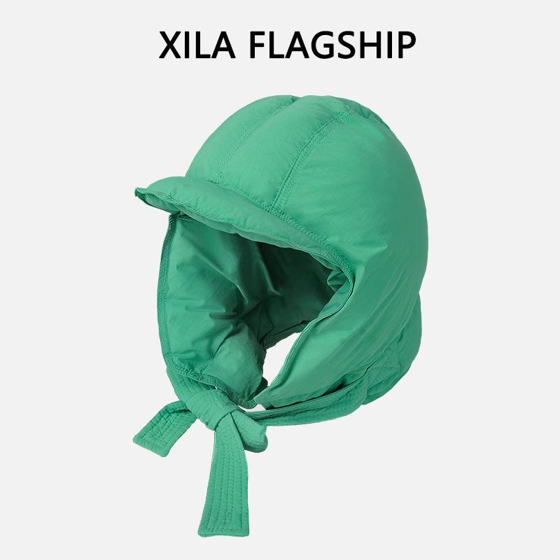 Cappello Invernale Caldo in Piumino per Donna Sciarpa Integrata Antivento Ispessito Protezione Orecchie Cinghie Ciclismo Sci Cappello Lei Feng Versione Coreana