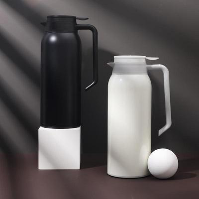 1,5L Doppelwandige Edelstahl-Thermoskanne - Druckknopf-Typ Langanhaltende Isolierung für Zuhause und Büro