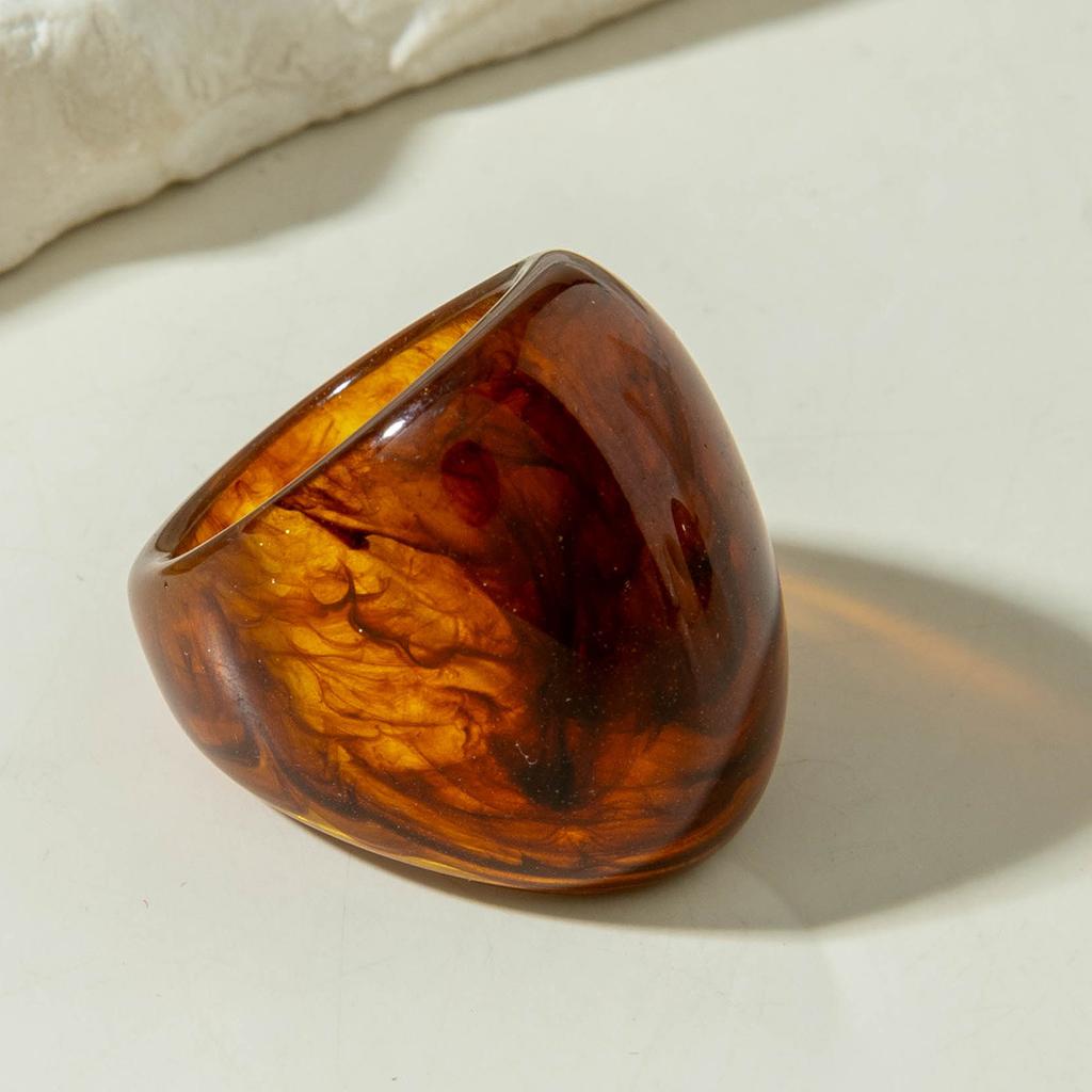 Accessories Geometric Punk Style Retro Ring, Glossy Acrylic Ring Ring Wholesale