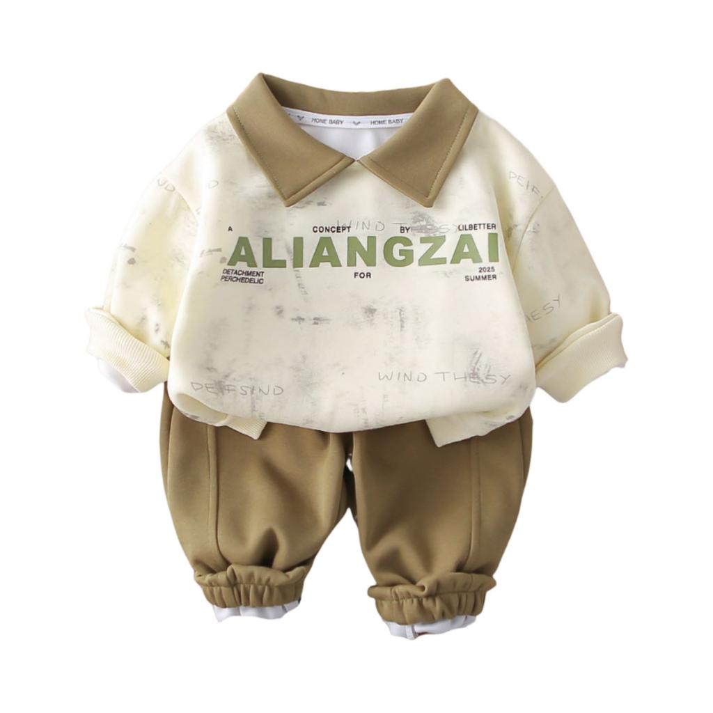 Kids Casual Long-Sleeve Set, Comfortable Daily Wear Outfits