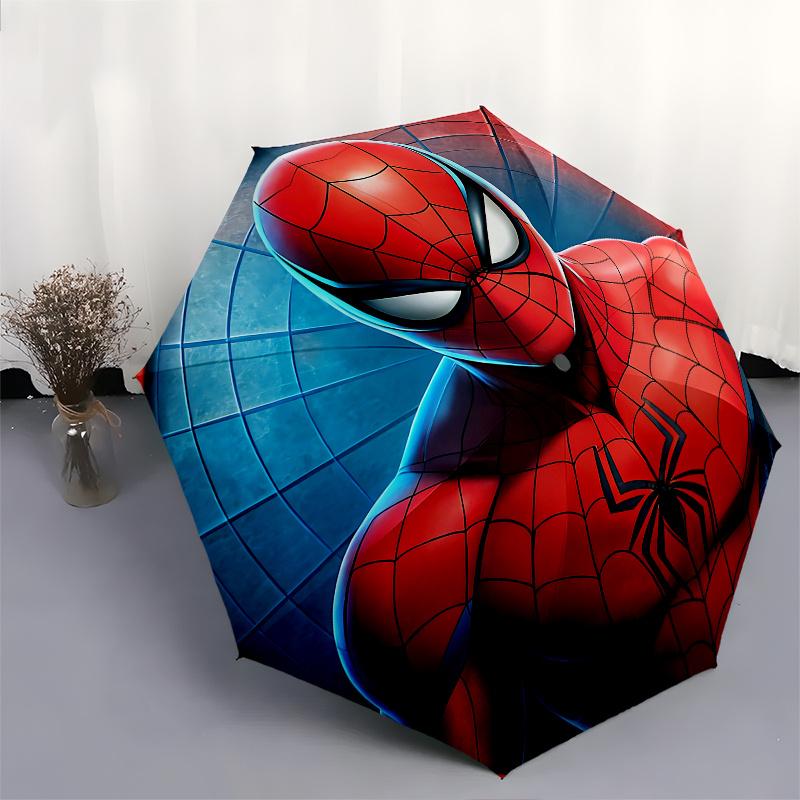1 Auto Open Spider Man, Web Slinger Themed Colorful 8 rib Portable Umbrella for Men and Women, A Compact Commuting Companion Suitable for Da