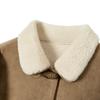 Women's Color-Block Lapel Teddy Fleece Jacket