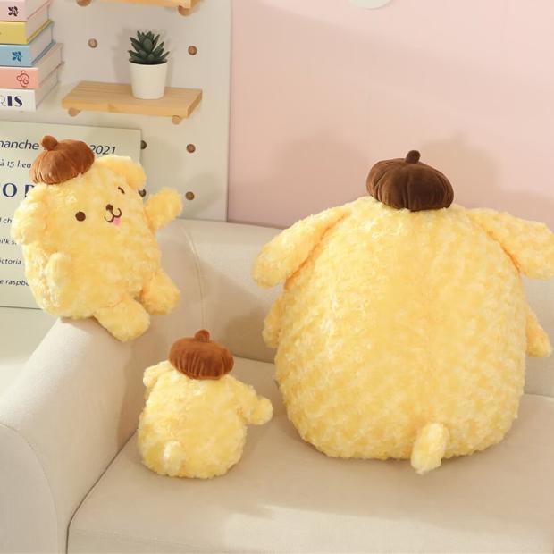 Japanese Anime Peripherals Sanrio Pom Pom Purin Doll Soft Stuffed Anime Plushies Pompompurin Plush Toy Sofa Bed Home Decor Gifts