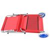 Foldable Sun Lounger with Sunshade and Wheels Steel Red