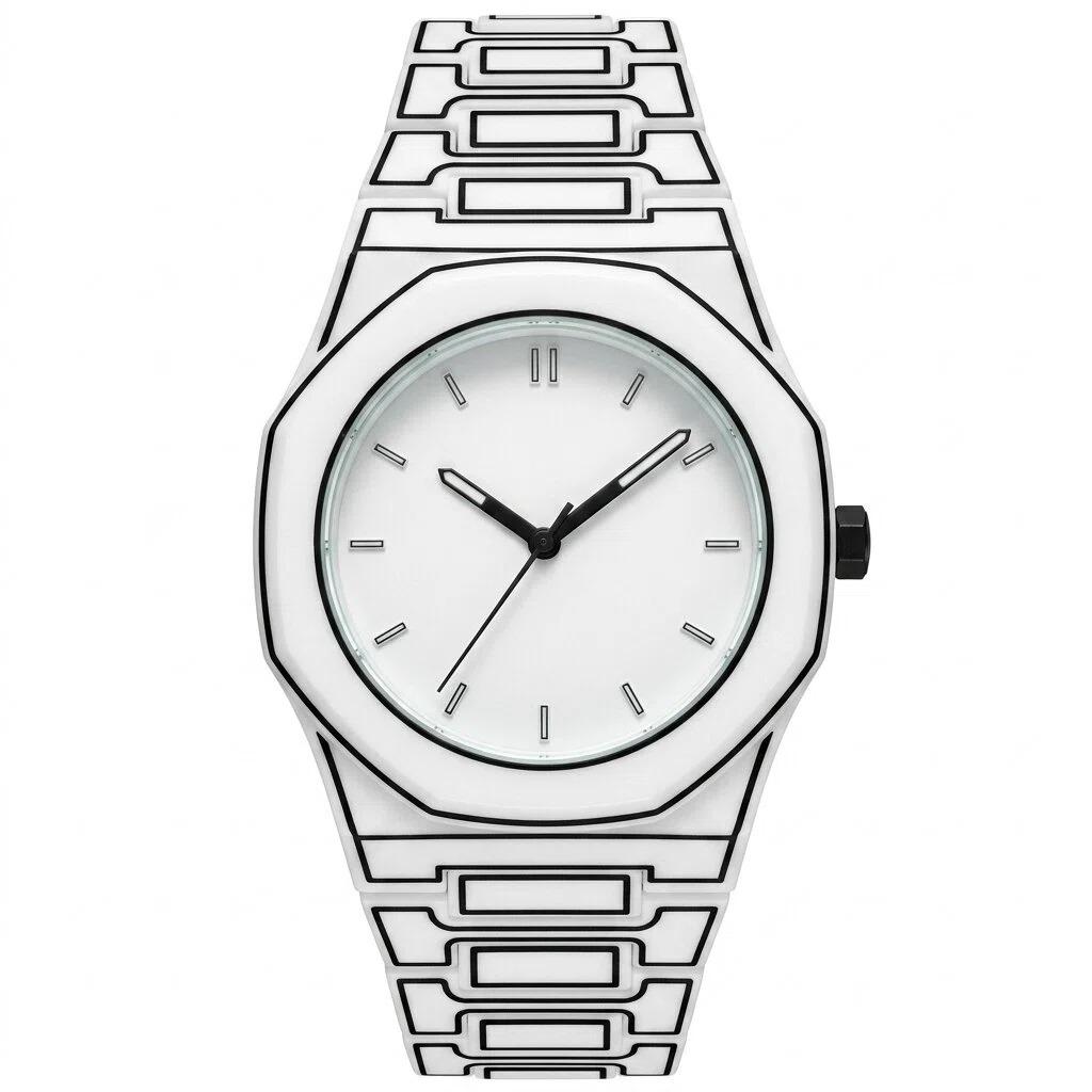 Rebirth Octagonal Comic-Style Watch, Two-Dimensional Line Art Quartz Watch, Simple Unisex Waterproof Watch for Both Men and Women
