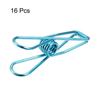 uxcell Tablecloth Clips, 32mm Long Carbon Steel Wire Clamps for Fixing Tablecloths and Drapes, Blue, Pack of 16