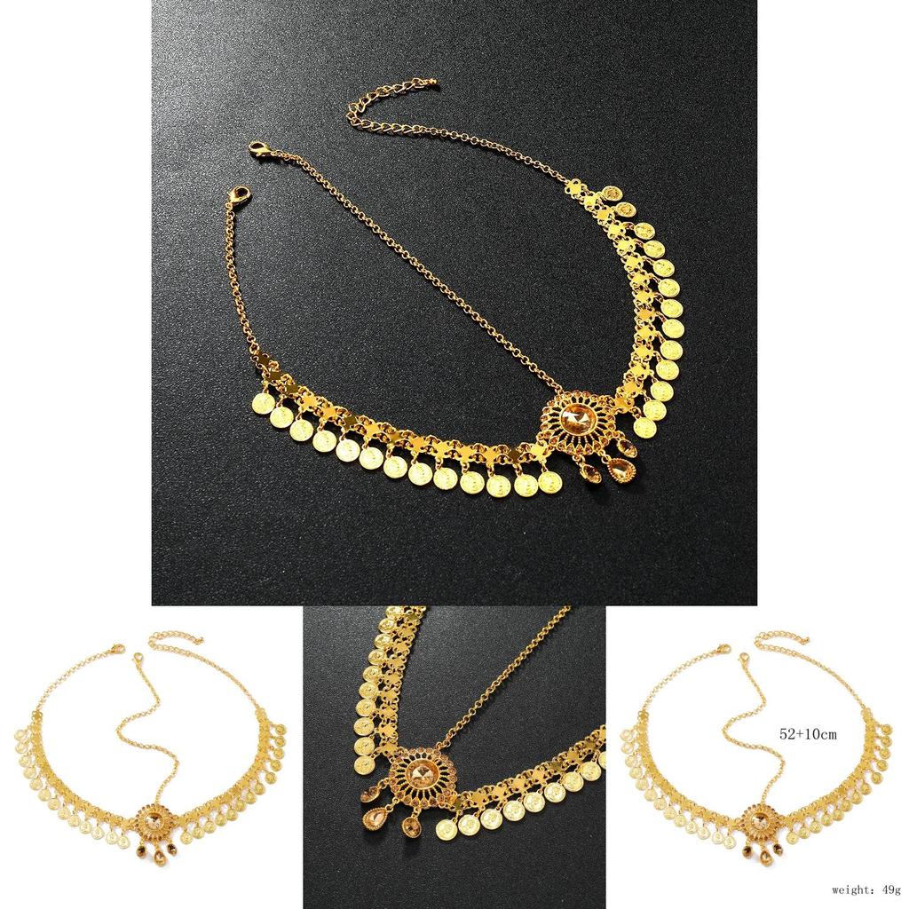 Elegant Simulation Crystal Decoration Gold Women Headwear With Tassel Design For Brides And Special Occasions