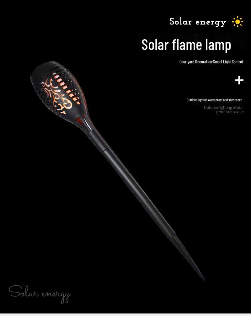 Solar Flame Ground Light: Outdoor Waterproof Garden Decoration Landscape Light In Stock