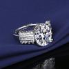 Inlaid 5-carat White Square Diamond Ring European and American Fashion Ring Women's Simple Ring