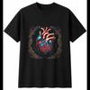 Tattoo Anatomical Heart in the Rain Mens T-Shirt Gothic Skull Dark Alternative