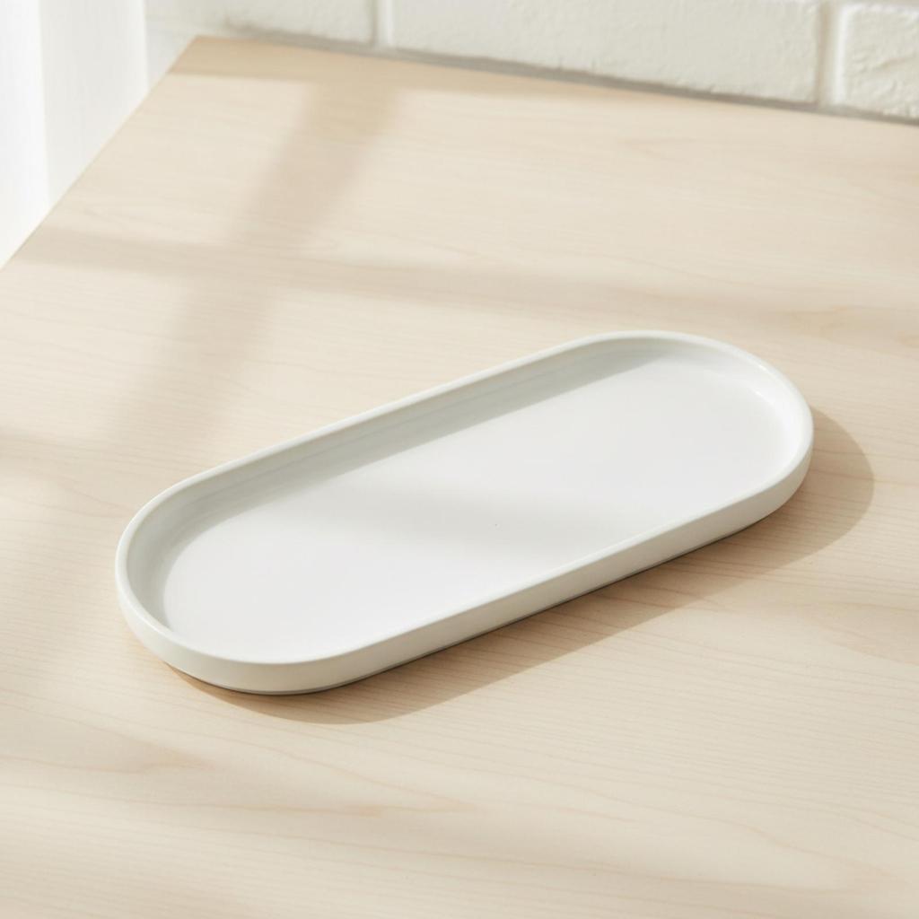 Oval Serving Platter Raised Rim Ceramic Dish White for Hosts, Home Cooks,