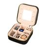 Box Lining Portable with Mirror Flannel Jewelry Storage Zipper Large Capacity Travel Earring Ring