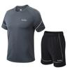 2pcs Set Sports Jersey Basketball Uniform for Men Breathable Short Sleeve Outdoor Football Uniforms Gym Suit Running Dry Fit