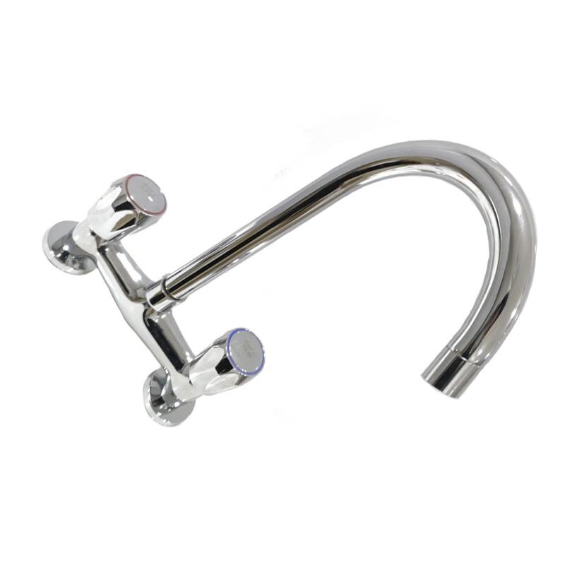 Retro Brass Double Handle Swivel Kitchen Faucet
