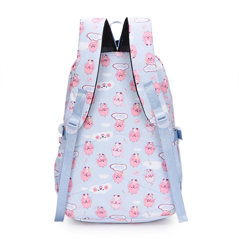 Women's Multi-Function Large Capacity Backpack Cartoon Print Student Schoolbag
