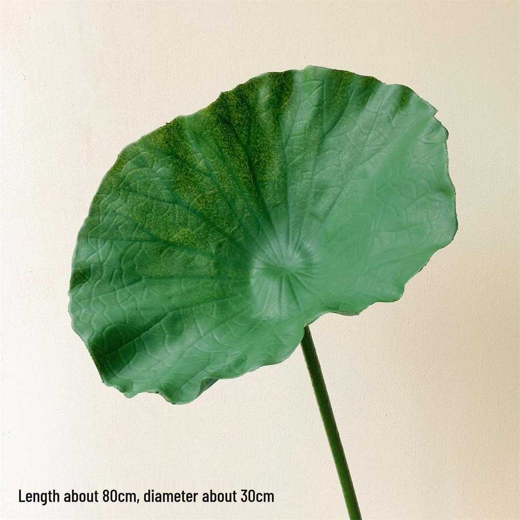 Realistic Lotus & Leaf with Stem Props - Artificial Water Lily Arrangement for Living Room Decoration
