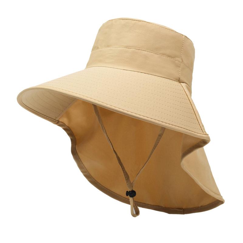 Summer Hats For Women Outdoor Uv Anti Neck Protection Sun Visors For Lady Fishing Hiking Wide Brim Shawl Sunscreen Ponytail Cap