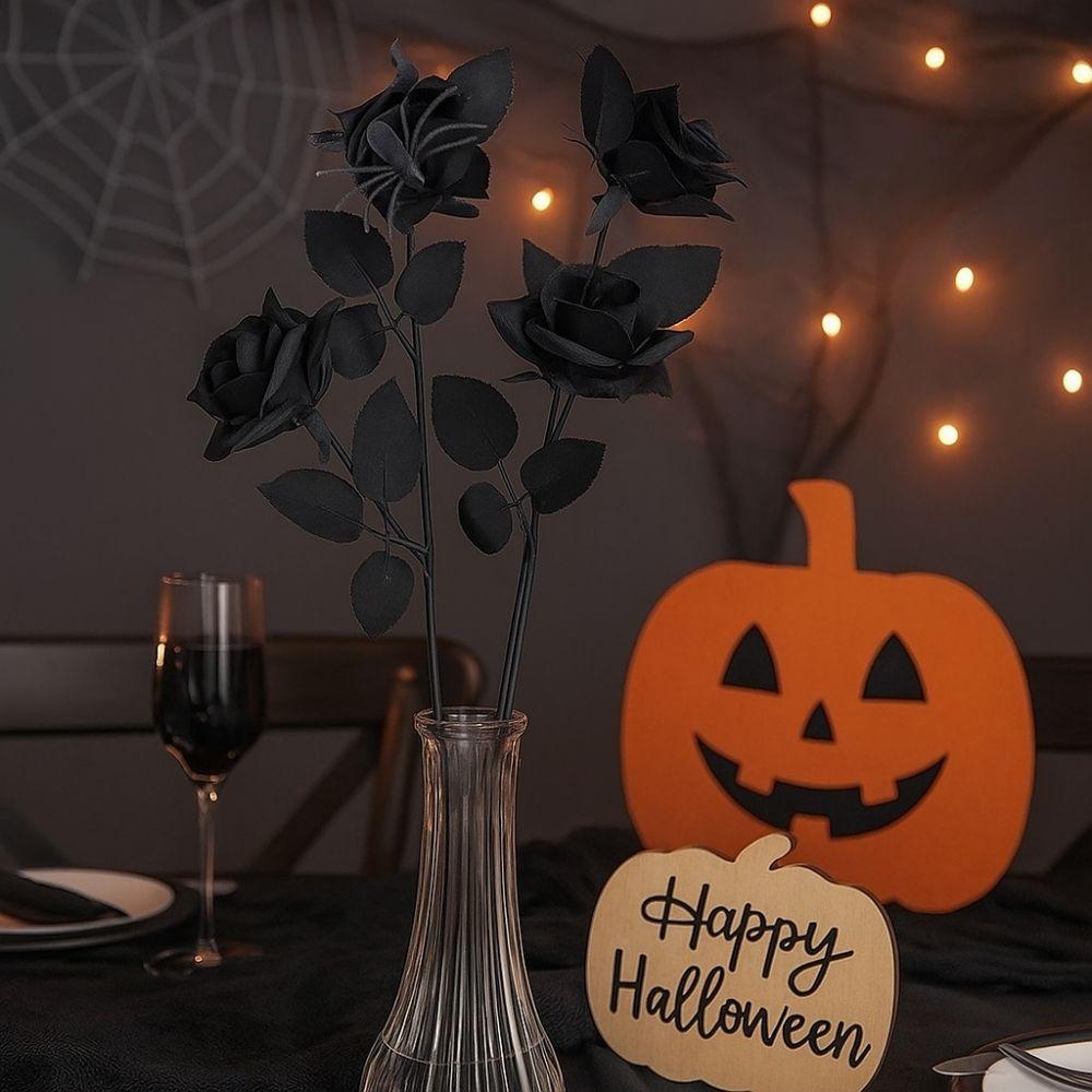 38cm Spider Rose Bouquet Gothic Fake Flower DIY Craft Halloween Artificial Rose  Ghost Festival