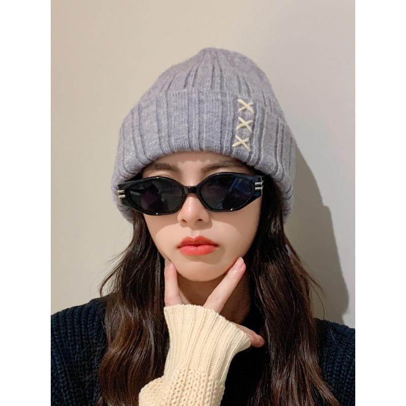 Hat for Women In Autumn and Winter Versatile Korean Thickened Warm Ear Protection Cute Knitted Wool Hat for Women Korean Style