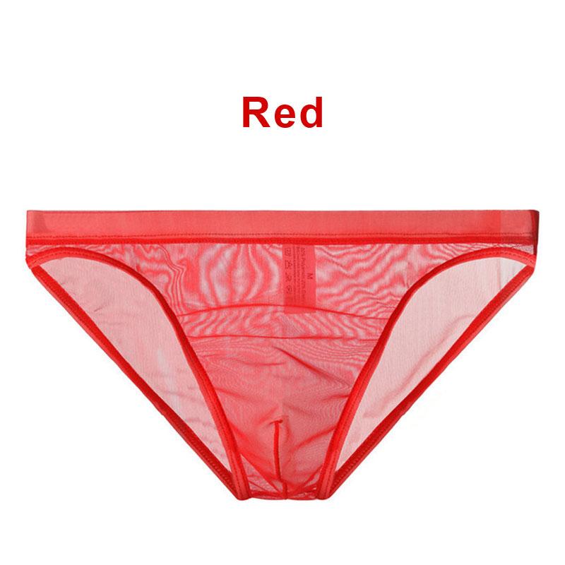 Ultradünne, nahtlose Herren-Slips, weich, atmungsaktiv, vollständig transparent, Netzunterwäsche, niedrige Taille, Eisseide